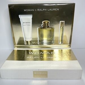 WOMAN By Ralph Lauren 3 piece ~ Gift set EDP 3.4 Oz. Perfume Spray NEW